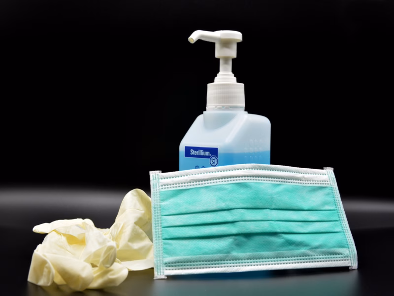 COVID-19-essentials-hand-sanitizer-mask-gloves
