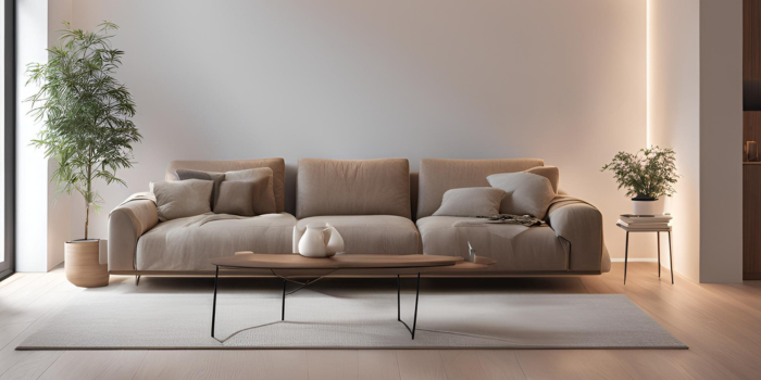 A newly rewired living room in Albemarle County, featuring modern smart lighting and upgraded electrical outlets for improved safety and efficiency.